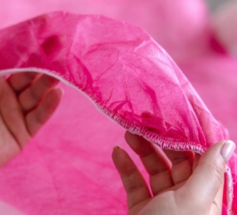 Prześcieradło Podkład z Gumką Flizelinowy na Materac 90x220cm 10szt Różowe