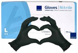 RĘKAWICZKI NITRYLOWE CZARNE ABENA 100 SZT ROZMIAR L