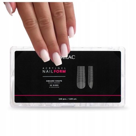 SEMILAC Acrylgel Nail Form 120szt SQUARE Górne Formy Do Przedłużania