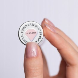 SEMILAC LAKIER HYBRYDOWY BAZA COVER DO PAZNOKCI GLITTER BEIGE 7ml