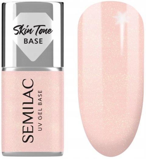 SEMILAC LAKIER HYBRYDOWY BAZA COVER DO PAZNOKCI GLITTER PEACH 7ml