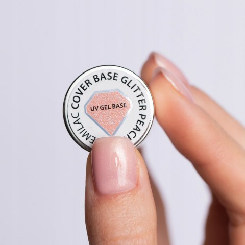 SEMILAC LAKIER HYBRYDOWY BAZA COVER DO PAZNOKCI GLITTER PEACH 7ml