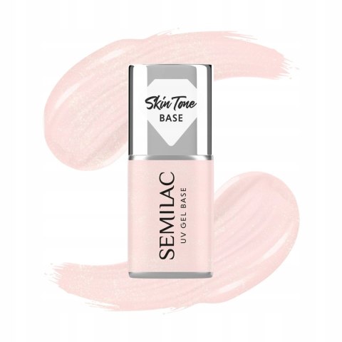 SEMILAC LAKIER HYBRYDOWY BAZA COVER DO PAZNOKCI GLITTER ROSE 7ml