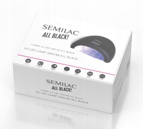 SEMILAC LAMPA UV LED DO PAZNOKCI MANICURE PEDICURE HYBRYDY ALL BLACK 24W/48