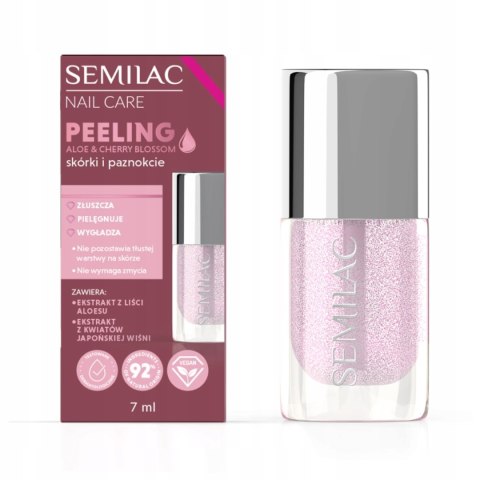 SEMILAC PIELĘGNUJĄCY PEELING DO PAZNOKCI I SKÓREK ALOE & CHERRY BLOSSOM 7ml