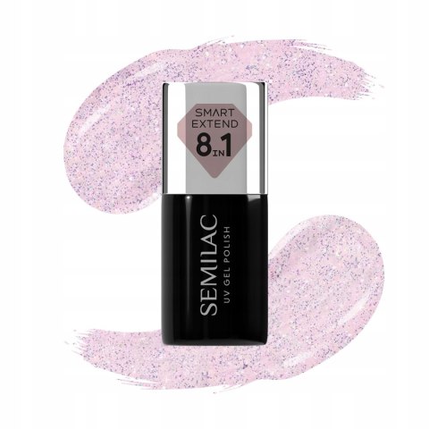 SEMILAC Smart Extend Lakier hybrydowy Glitter Delicate Pink 806