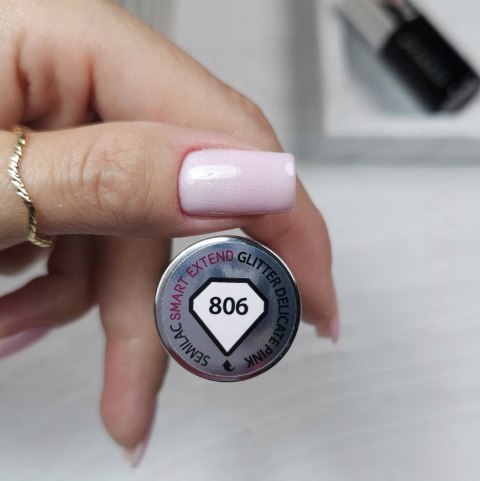 SEMILAC Smart Extend Lakier hybrydowy Glitter Delicate Pink 806