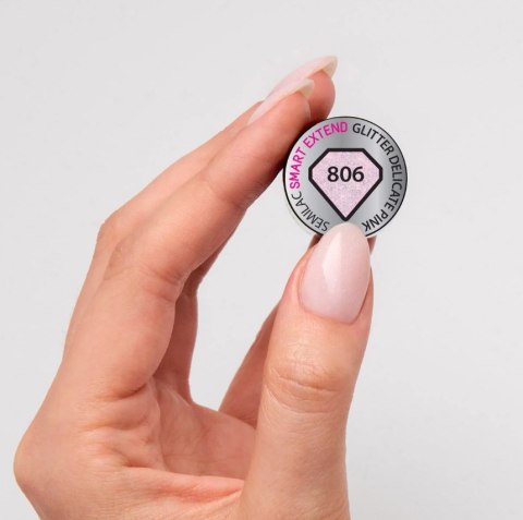SEMILAC Smart Extend Lakier hybrydowy Glitter Delicate Pink 806