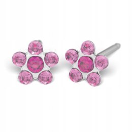 STUDEX KOLCZYKI SYSTEM 75 STOKROTKA Z RÓŻĄ SREBERNE 7512-6023