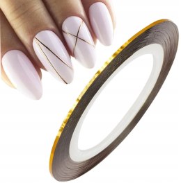 TAŚMA TASIEMKA NITKA ZŁOTA do paznokci zdobień naklejka 2mm