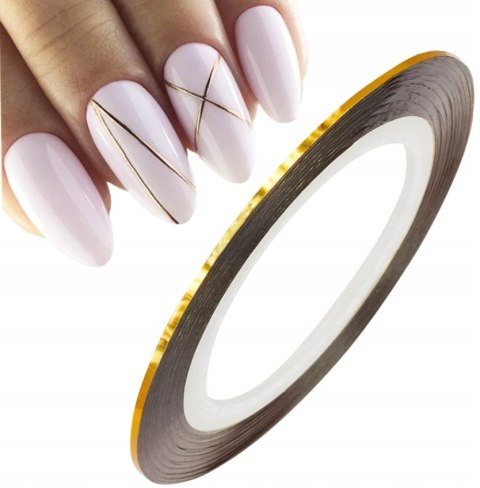 TAŚMA TASIEMKA NITKA ZŁOTA do paznokci zdobień naklejka 2mm