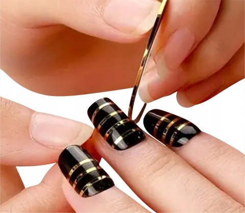 TAŚMA TASIEMKA NITKA ZŁOTA do paznokci zdobień naklejka 2mm