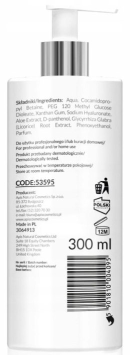 APIS Nawilżający żel do mycia twarzy z kwasem hialuronowym 300ml