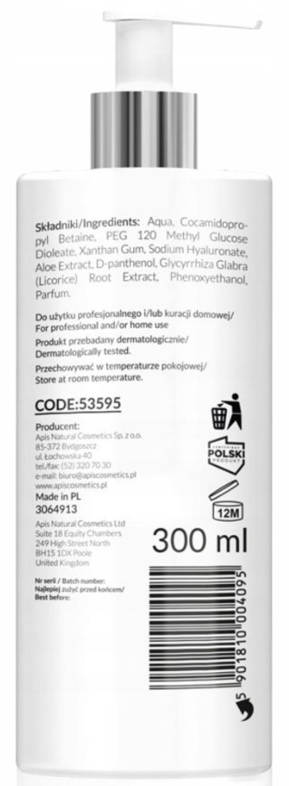 APIS Nawilżający żel do mycia twarzy z kwasem hialuronowym 300ml