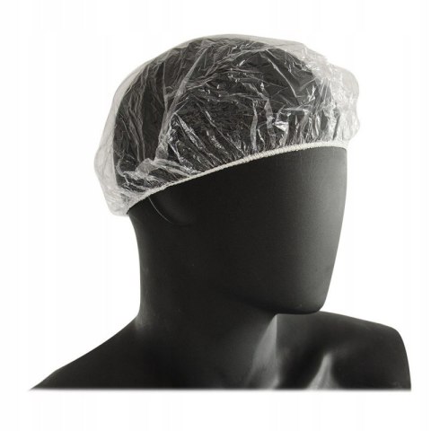 Czepki foliowe z gumką jednorazowe ochronne fryzjerskie kosmetyczne 100szt