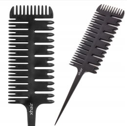 XHAIR Grzebień fryzjerski do zabiegów czarny do pasemek XH000005