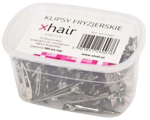 XHAIR Klips do włosów metalowe odcienie szarości i srebra 100SZT