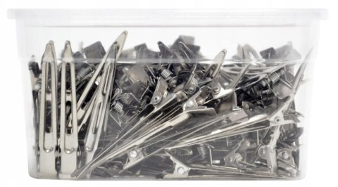 XHAIR Klips do włosów metalowe odcienie szarości i srebra 100SZT