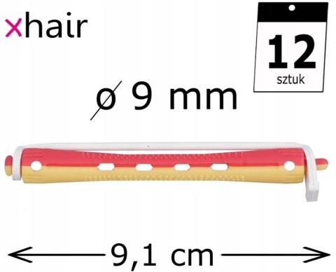 XHAIR Wałki do trwałej długie 12 szt, 9mm