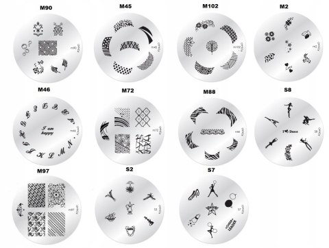 Konad płytki ze wzorkami do stempli MIX różne wzory