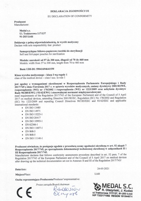 MEDAL torebki papierowo-foliowe płaskie 5,7 x 10 cm 200 szt.