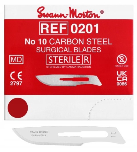 OSTRZE CHIRURGICZNE SWANN MORTON ROZM. 10, 10SZT