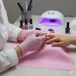 Podkład Madyczny Podfoliowany Kosmetyczny Serwetka 40 sztuk 33CMx20M Różowy