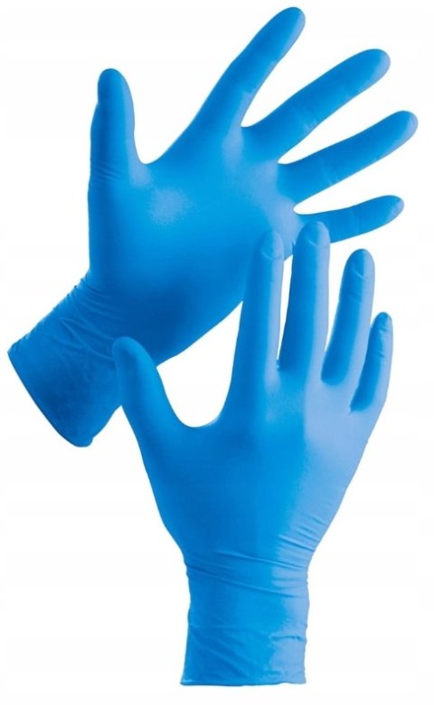 RĘKAWICZKI NITRYLOWE NIEBIESKIE ZARYS 100SZT ROZMIAR L