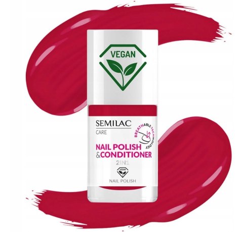 SEMILAC BREATHable Lakier do Paznokci klasyczny z odżywką 029