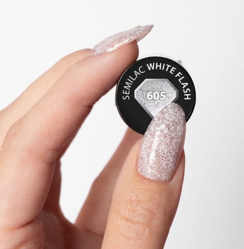 SEMILAC LAKIER HYBRYDOWY 605 WHITE FLASH 7ml