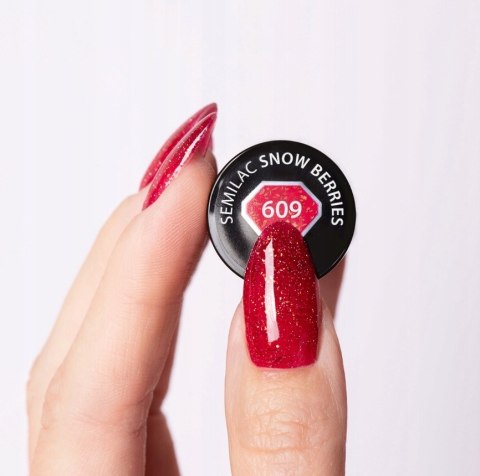 SEMILAC LAKIER HYBRYDOWY 609 SNOW BERRIES 7ml