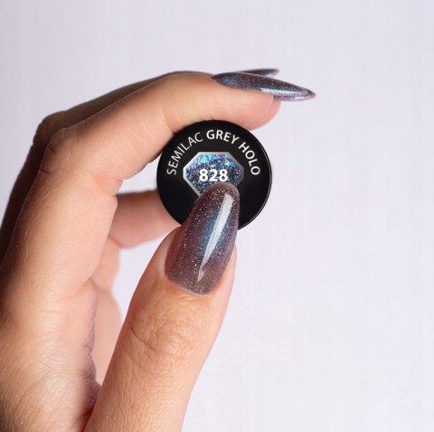 SEMILAC LAKIER HYBRYDOWY 828 GREY HOLO 7ML