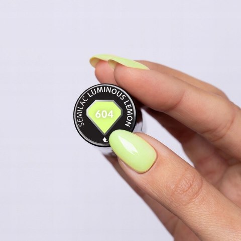 SEMILAC Luminous Lemon Lakier Hybrydowy do paznokci 7ml Żółty 604