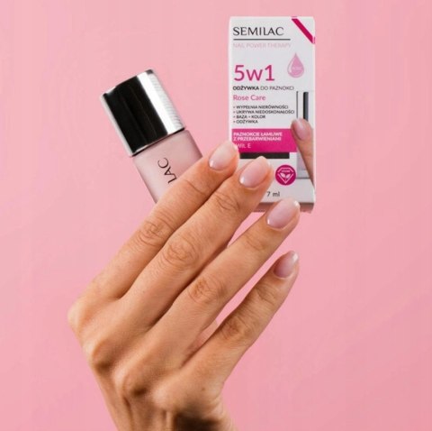 SEMILAC ODŻYWKA DO PAZNOKCI 5w1 ROSE CARE 7ML