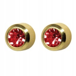 STUDEX KOLCZYKI RUBIN OPRAWA PEŁNA ZŁOTA 1 PARA SYSTEM PLUS