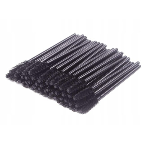 Szczoteczki do rzęs i brwi silikonowe czarne 50 szt