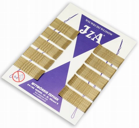 Wsuwka karbowana bez kulki złota 6cm 100szt.