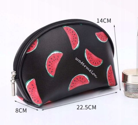 Kosmetyczka damska czarna arbuzy