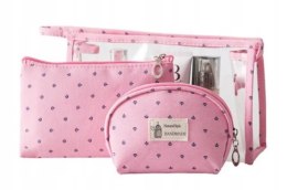Kosmetyczka damska różowa 3 części
