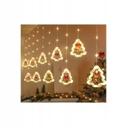 LAMPKI LED KURTYNA Z FIGURKAMI BOŻE NARODZENIE 10 ŻARÓWEK 3m