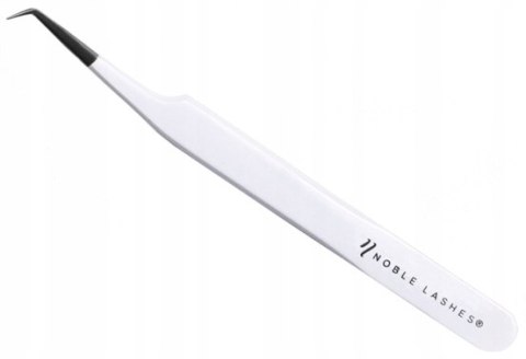 NOBLE LASHES Pęseta do przedłużania rzęs White L Mini biała