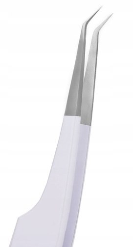 NOBLE LASHES Pęseta do przedłużania rzęs White L Mini biała