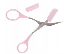 NOŻYCZKI DO BRWI Z GRZEBIENIEM RÓŻOWE