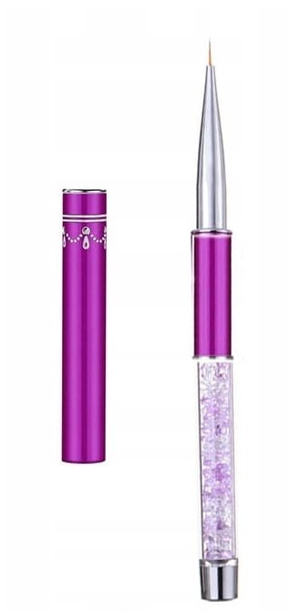 Pędzelek do zdobień z kryształkami 9 mm fioletowy