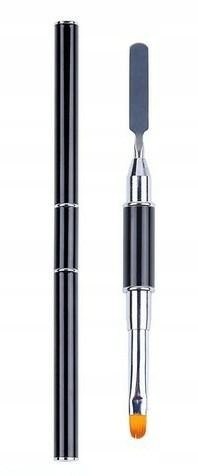 Pędzelek dwustronny do akrylożelu czarny