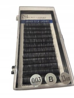 SECRET LASHES Rzęsy 0,03 mink PROFIL B długość 13