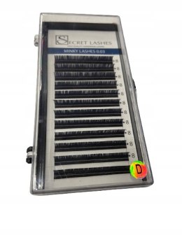 SECRET LASHES Rzęsy 0.03 mink PROFIL D długość 8
