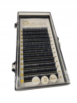 SECRET LASHES Rzęsy KASZMIROWE D 0,04 DŁUGOŚĆ 9