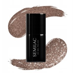 SEMILAC 408 Less Sugar Lakier Hybrydowy 7ml Mleczny Brąz Efekt Flash