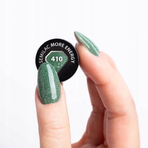SEMILAC 410 More Energy Lakier Hybrydowy do paznokci Zielony Efekt Flash